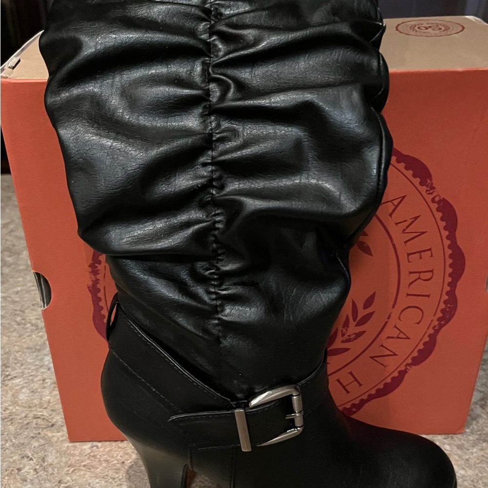 Brand New Black Heeled Boots Size 6.5
